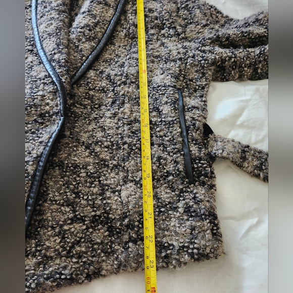 DIESEL Made In Italy Wrap Front, Tie Waist Blazer Jacket, Brown Black Size M - Picture 12 of 13